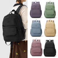 Sac à dos pour femme en nylon résistant à l'eau, style streetwear, léger, grande capacité, pour les voyages, les étudiants, bretelles réglables, compartiment pour ordinateur portable
