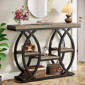 <span class=keywords><strong>Mesa</strong></span> de consola <span class=keywords><strong>estrecha</strong></span> moderna personalizada con almacenamiento, <span class=keywords><strong>mesa</strong></span> de entrada de madera metálica industrial para entrada de pasillo, sala de estar - Product Image 1