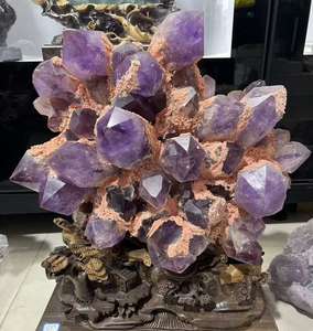 Grande Cluster di Cristallo di Ametista Naturale all'Ingrosso, Pietra di Quarzo Curativa, Geodi per Decorazione Casa - Product Image 4