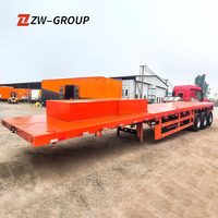 Trailer Semi Flatbed 3 As 40ft, Transportasi Barang Curah, Pengangkut Kontainer, Trailer High Bed, Trailer Long Pan