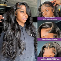Perruque en cheveux humains sans colle, densité 250%, avec dentelle transparente 5*5, couleur naturelle, ondulations rebondissantes, perruque frontale en dentelle