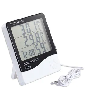 야외 실내 방 LCD 전자 디지털 온도 습도 측정기 습도계 게이지 센서 날씨 알람 시계 기기