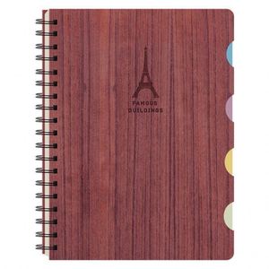 Wholesale Customized Retro Style <b>Spiral</b> <b>Notebook</b> Wood Grain Design Business Planner Paper for Meeting Promotional - Product Image 1