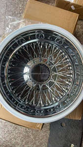 Jantes 13x7 en acier chromé à rayons profonds avec 100 rayons pour voitures classiques <span class=keywords><strong>Lowrider</strong></span> - Remplacement universel - Product Image 2