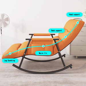 豪華レジャーレイジーロッキングチェア耐久性金属フレームラウンジチェアリビングルーム調整可能ソファチェア - Product Image 5