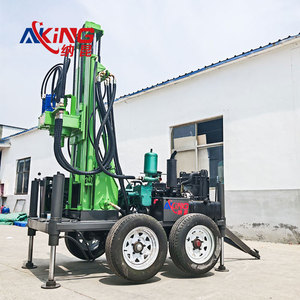 Plataformas de Perforación de Pozos de Agua Portátiles con Ruedas, Perforadora Hidráulica de Agua con Motor Diésel, Perforación Rotatoria de 230 m, Gran Venta - Product Image 3