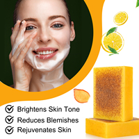 Savon Curcuma Citron IKZEE 100g Étiquette Privée Nettoyant Doux pour le Corps et le Visage Anti-Taches à l'Acide Kojique