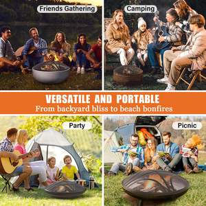 משודרג 22 אינץ 'מתכת קריסת אש בור ניצוץ מסך ניצוץ מודרני החלפת סגנון מודרני - Product Image 5