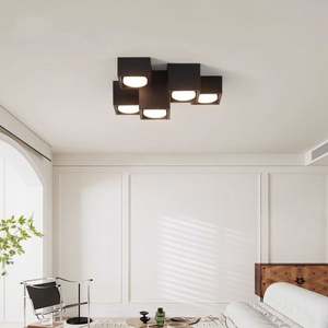 Plafonnier LED carré moderne Télécommande Nouvel éclairage intérieur monté en surface Alimenté en courant alternatif Lampes à base de métal Plâtre Gypse - Product Image 1