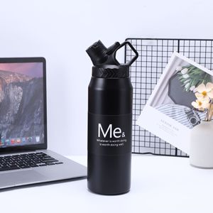 Bouteille d'eau en acier inoxydable sous vide de style américain sans BPA Portable voyage Sport large bouche avec grande capacité 304 matériel - Product Image 6