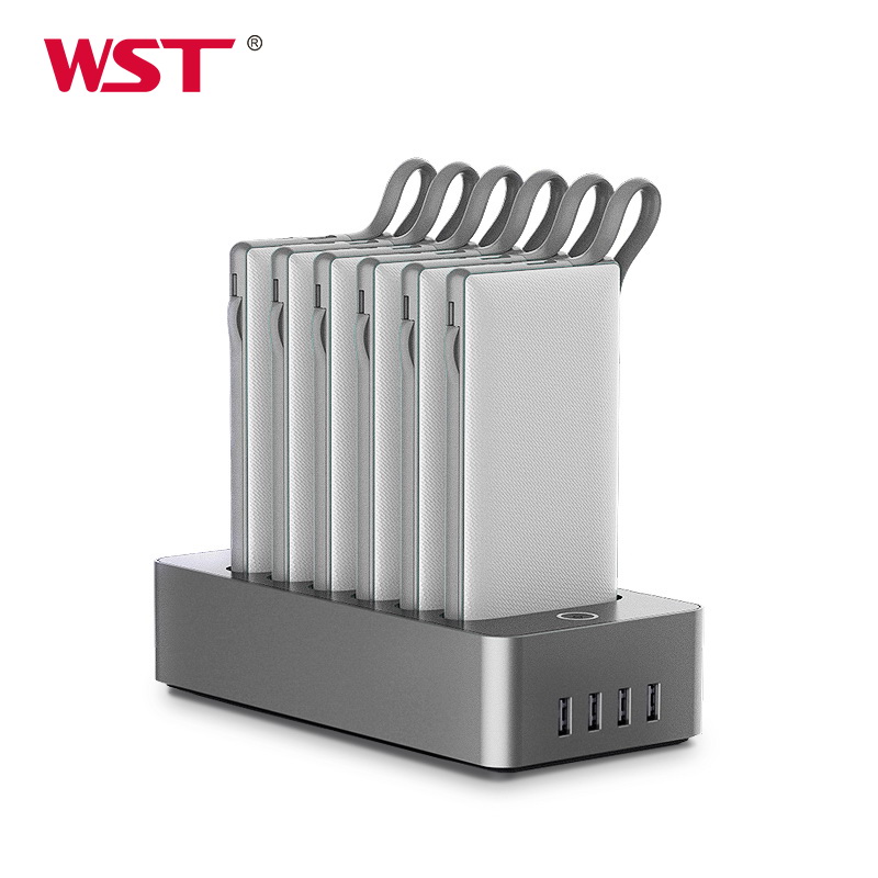 Лидер продаж, внешний аккумулятор на 10000 мАч со встроенным кабелем и 6 портами, зарядная станция для ресторанов, внешний аккумулятор для мобильного телефона