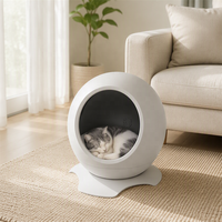 Maison pour chat intelligente chauffante et rafraîchissante, thermostatique, en forme de coquille d'œuf, avec contrôle par application, capteur automatique, température réglable à distance, lit pour chat, nid pour chat