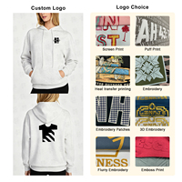 Sweat à capuche unisexe en coton premium French Terry respirant et confortable avec logo imprimé en relief, coupe ample avec cordon de serrage, épaules tombantes pour femme