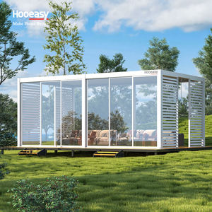 Hooeasy calidad superior al aire libre Manual persiana techo puerta corredera aluminio moderno bioclimático <span class=keywords><strong>invierno</strong></span> pérgola a prueba de nieve - Product Image 2