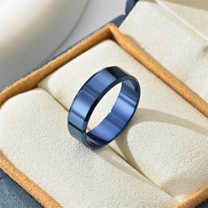 <b>Titanium</b> Steel <b>Ring</b> 7mm Double Beveled Mirror Finish Unisex Fashion Jewelry Gift - Product Image 3