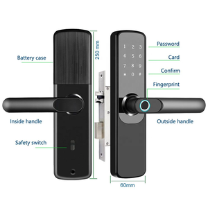 Serrure de porte intelligente Tuya Ttlock, reconnaissance d'empreintes digitales, carte, mot de passe, alliage d'aluminium, serrure numérique de sécurité, porte en acier/bois, maison - Product Image 5