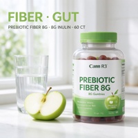 Gommes de fibres prébiotiques 8g OEM ODM Marque privée Vente en gros Haute qualité Inuline Complexe de vitamines B 60 pièces pour la santé intestinale