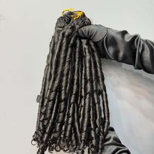 <span class=keywords><strong>Cheveux</strong></span> humains bouclés pour femmes noires, style bob court, avec tresses en crochet à boucles italiennes et tresses en boîte à boucles lâches à la française - Product Image 5