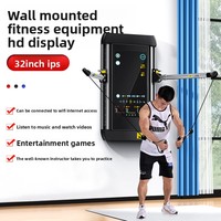 Entraîneur de fitness intelligent pour la maison, équipement sportif complet pour l'intérieur, banc de musculation en acier, rack à squats avec miroir pour l'entraînement de force