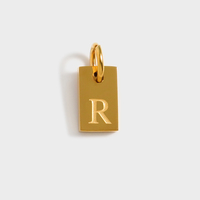 Pendentifs en acier inoxydable plaqué or, série Alphabet 26 lettres anglaises, accessoires de bijoux DIY, vente en gros