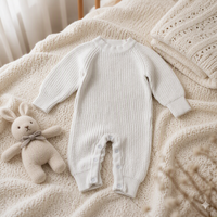Combinaison bébé en coton 100% tricoté épais, best-seller, unisexe, automne-hiver, manches longues, pour nouveau-né et tout-petit