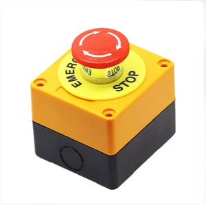 Bouton poussoir d'arrêt d'urgence en plastique rouge LAY37-11ZS, interrupteur DPST, AC 660V 10A NO+NC - Product Image 1