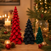 Figurines en résine floquées en velours ODM, style moderne, pour arbre de Noël, statue décorative pour salon, bureau, fête, artisanat de table, vente en gros