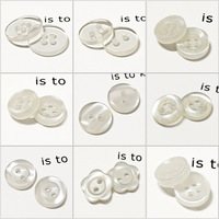 Bouton de chemise en résine à effet nacré blanc, rond, personnalisé avec logo, 10 mm, 11,5 mm, 12,5 mm, 2 trous, 4 trous, pour vêtements