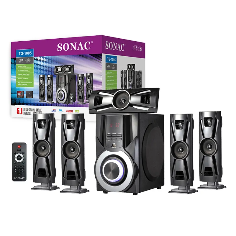 SONAC TG-1005 nouveau 5.1 haut-parleur système de cinéma maison théâtre haut-parleur multimédia altavoces para ipod haut-parleur sans fil chaud