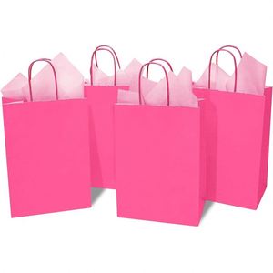 Medium Size Paper Gift Bags with Handles <b>Tissue</b> Paper for Birthday <b>Wed</b> Baby Shower Party Eco Friendly Recyclable Gift Paper Bag - Product Image 1