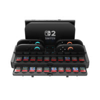 OEM: Noir mat anti-poussière et résistant à l'eau avec deux fentes pour cartes et lumière LED pour NS2 Game Accessories Organizer Charging Dock