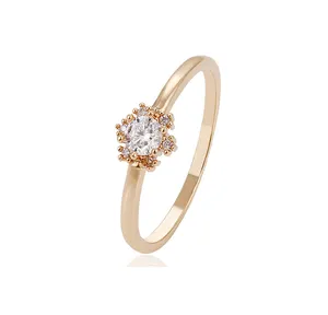14699时尚饰品女士新款结婚戒指配锆石18克拉金手指戒指