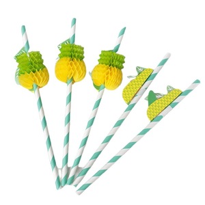 Pineapple Paper Straws Honeycomb Design Wood Pulp Disposable Cocktail Bar Supplies Straight Pipe - Product Image 5