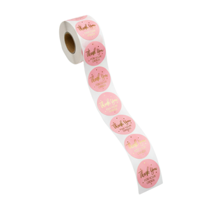 สติกเกอร์กระดาษ PLA พิมพ์โลโก้ร้านอาหารตามสั่ง กล่องบรรจุภัณฑ์แบบม้วน ถุงส่งอาหาร ป้ายซีลกันปลอม ปั๊มฟอยล์ทอง - Product Image 1