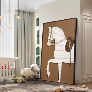 JZ Hall Living Room Decorative Abstract Animal Art Wall <strong>Painting</strong> Mixed Media Artwork Handmade 3D <strong>Horse</strong> <strong>Painting</strong> - Product Image 4