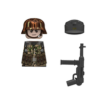 Figurines de soldats allemands de la Seconde Guerre mondiale N621-624, camouflage à motif pois, demi-couverture et couverture complète avec arme, jouet de construction en plastique ABS