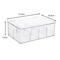 Boîte de rangement en plastique à compartiment transparent robuste avec couvercle Bac et boîte de rangement transparents multifonctions