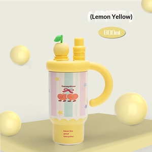 High Appearance Girls Car Water <b>Cup</b>, Large Capacity Insulated <b>Cup</b>, Stainless Steel <b>Straw</b> Insulated <b>Cup</b> - Product Image 5