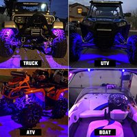 Kit lumineux RGB, lot de 4, 6 ou 8 diodes, rétro-éclairé, Mode musique, télécommande, hors-piste, pour voiture, UTV, ATV, camions, bateaux