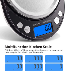 Hot Selling 3kg 0.1g Cozinha Digital Escala de Alimentos Inteligente Display LCD Bateria USB para Vidro Bluetooth 1g Household ROHS Eletrônico - Product Image 4