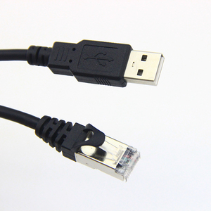 Factory Wholesale Black USB a Male <strong>to</strong> <strong>RJ45</strong> Male USB <strong>to</strong> <strong>RJ45</strong> Scanner Cable - Product Image 1