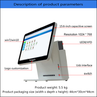 Caisse enregistreuse de terminal de position de supermarché de restaurant de Windows 15.6 pouces