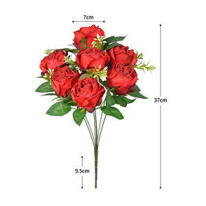 Bouquet de roses artificielles Dongchen Crafts, 7 têtes, fleurs en soie, 30cm-100cm, décoration intérieure, accessoires de mariage - Product Image 5