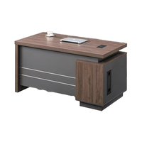 Pour le bureau de direction de luxe noir Ekintop Design moderne caractéristique extensible en bois de panneau pour le bureau du PDG