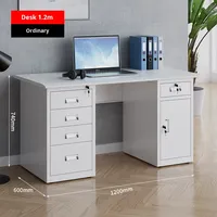 Bureau d'ordinateur en acier de bureau avec un seul tiroir verrouillable, bureau d'écriture pour médecins et comptables, établi en acier inoxydable