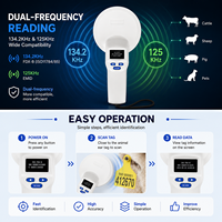 Lector de Microchip RFID Portátil de 134.2KHz FDX-B para Ganado, Escáner de Etiquetas de Vidrio para Animales, Lector de Chips para Ganado