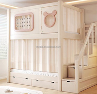 Lit à deux étages en bois massif design de luxe lit occultant pour enfants lit populaire à la mode Castle Treehouse pour garçons et filles Vente en gros