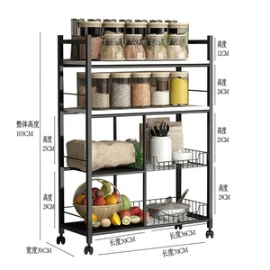 Etagère de cuisine de haute qualité, meuble de rangement utilitaire Vintage pour <span class=keywords><strong>micro</strong></span>-ondes <span class=keywords><strong>Table</strong></span> à 3 niveaux pour espace à épices, station de travail - Product Image 3