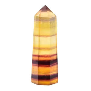 Tour de Fluorite Jaune Vif Naturelle, Pointe de Cristal Obélisque Polie, Pierre de Guérison pour Reiki, Chakra, Décoration d'Intérieur, Cadeau, Vente en Gros - Product Image 2