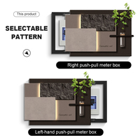 Décoration d'intérieur : Tableau abstrait en porcelaine cristalline avec cadre PS, motif plante verte simulée, pour masquer une boîte électrique